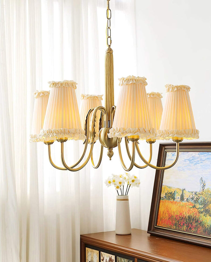 Cielia Chandelier - Contemporary Fabric Shade for Living Room