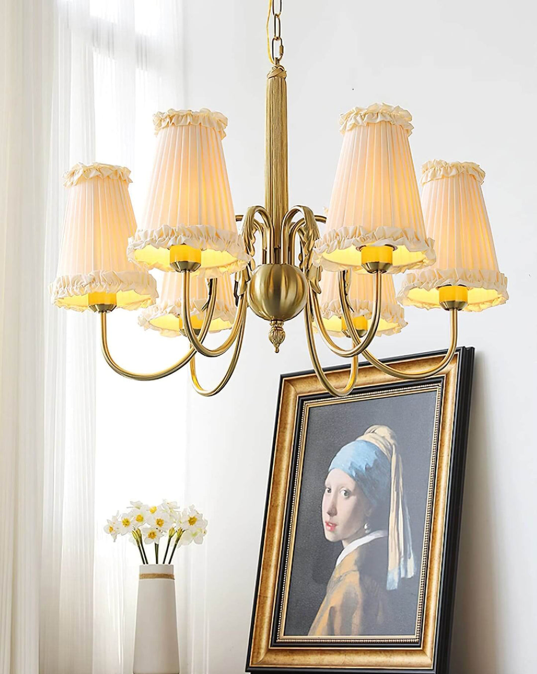 Cielia Chandelier - Contemporary Fabric Shade for Living Room