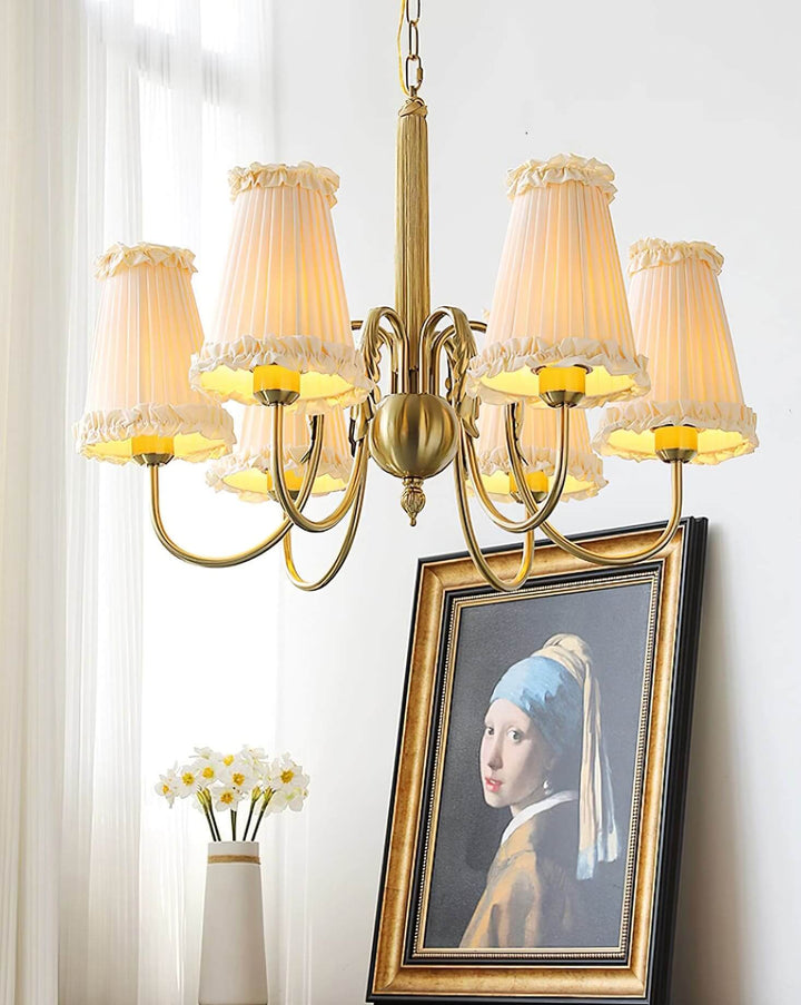 Cielia Chandelier - Contemporary Fabric Shade for Living Room