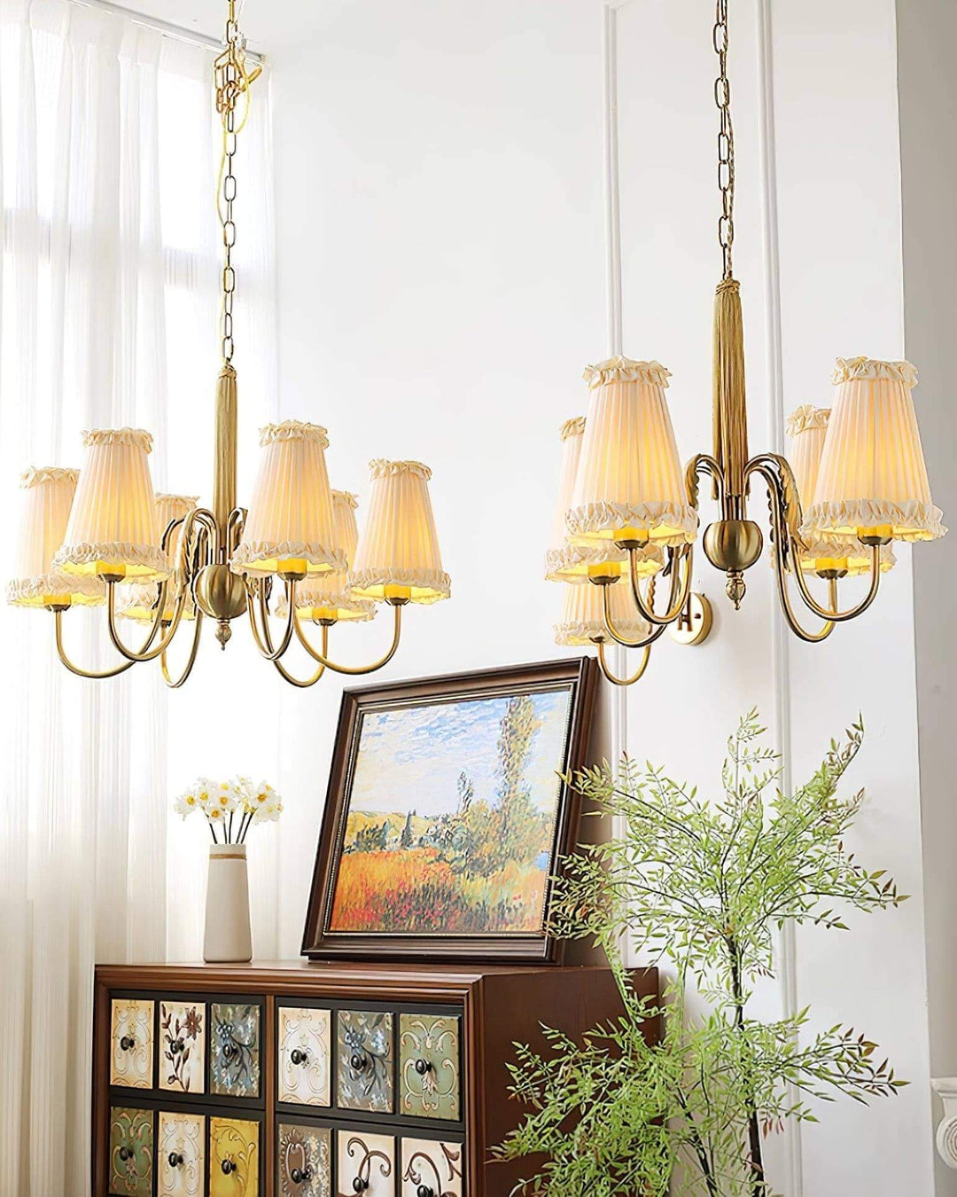 Cielia Chandelier - Contemporary Fabric Shade for Living Room