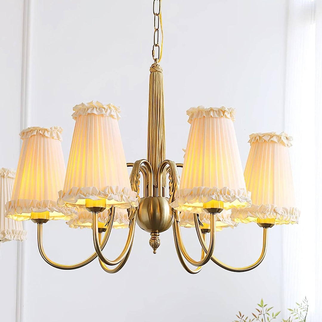 Cielia Chandelier - Contemporary Fabric Shade for Living Room