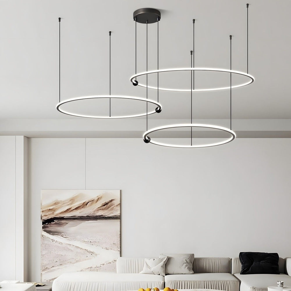 Circlia Chandelier – Modern Brass Ring Light for Living Rooms
