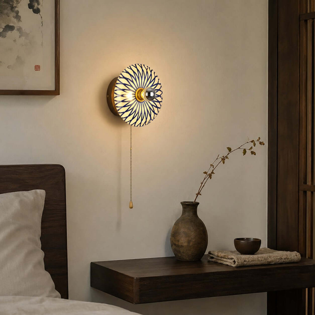 Cirelon Wabi Sabi Ceramic Wall Sconce for Bedroom and Hallway