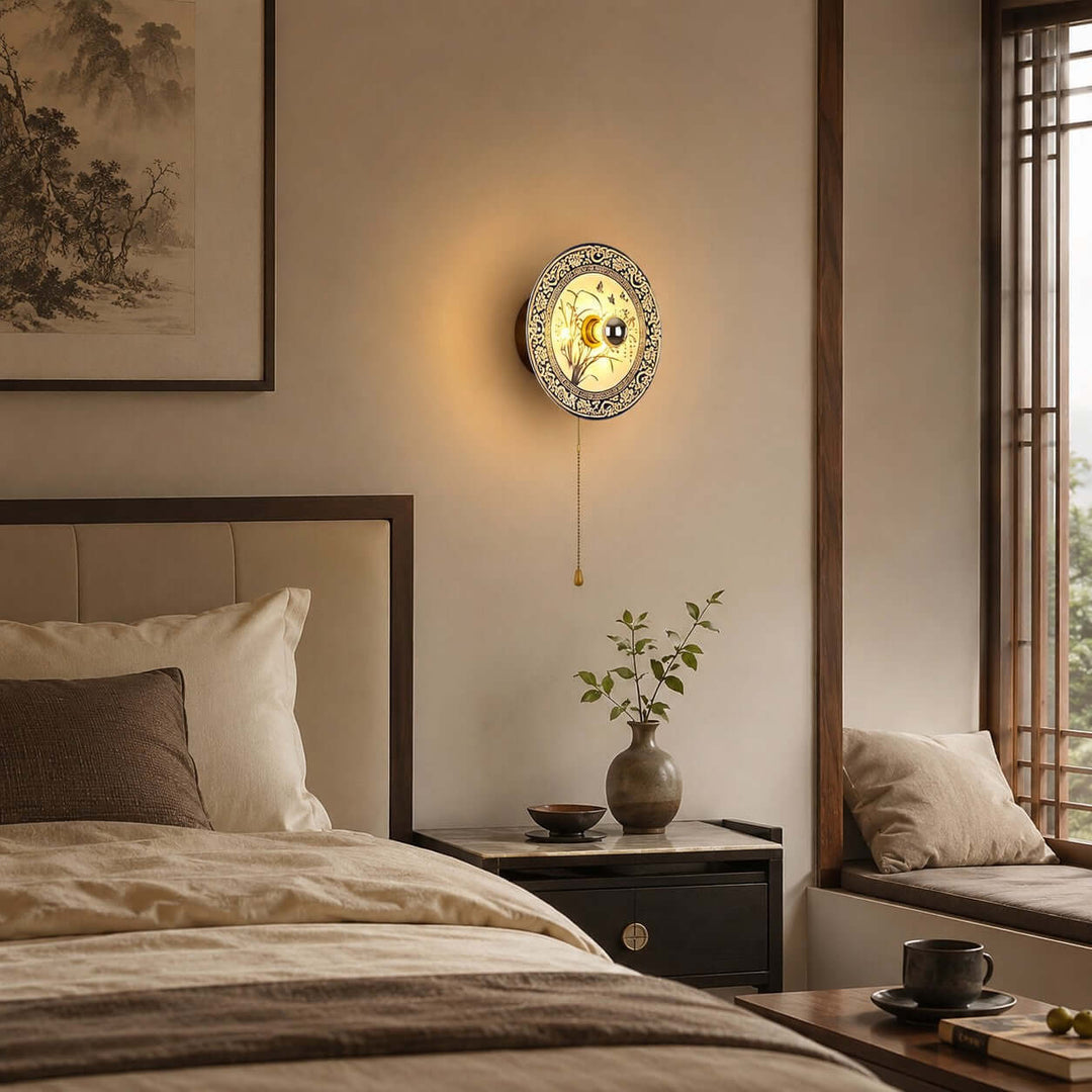 Cirelon Wabi Sabi Ceramic Wall Sconce for Bedroom and Hallway