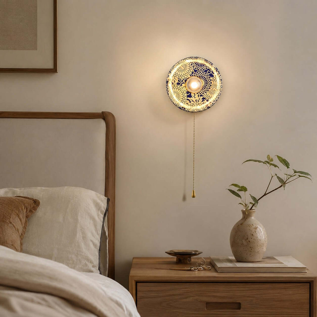 Cirelon Wabi Sabi Ceramic Wall Sconce for Bedroom and Hallway