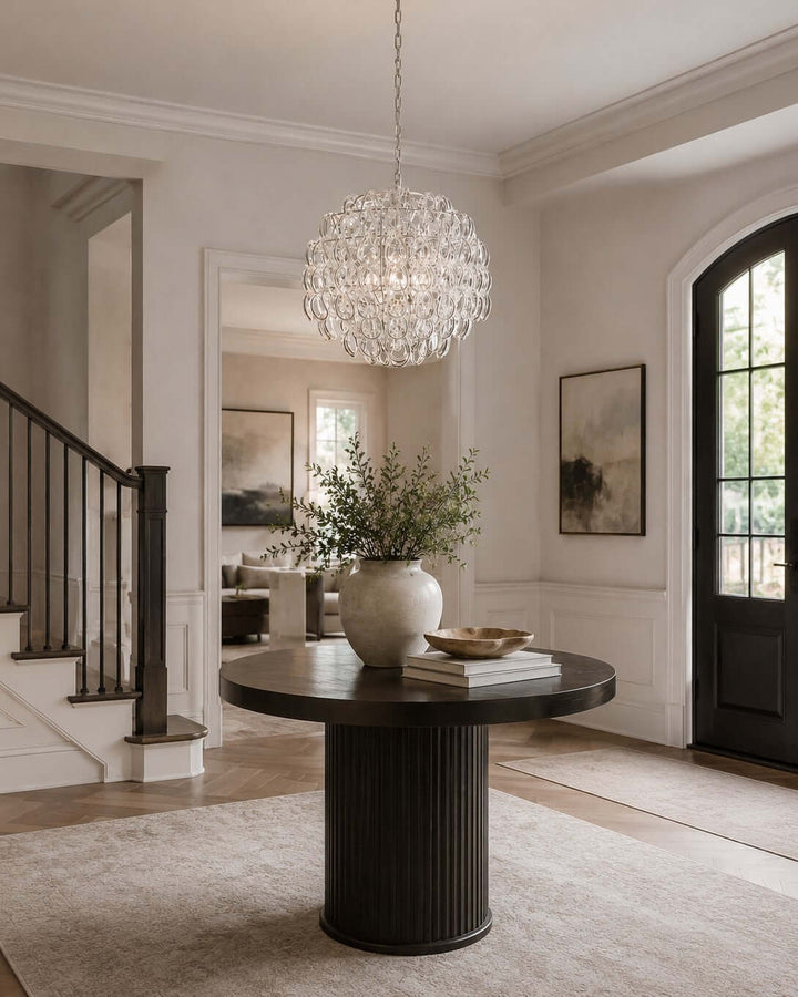 Modern Glam Glass Chandelier for Dining Room and Bedroom Decor