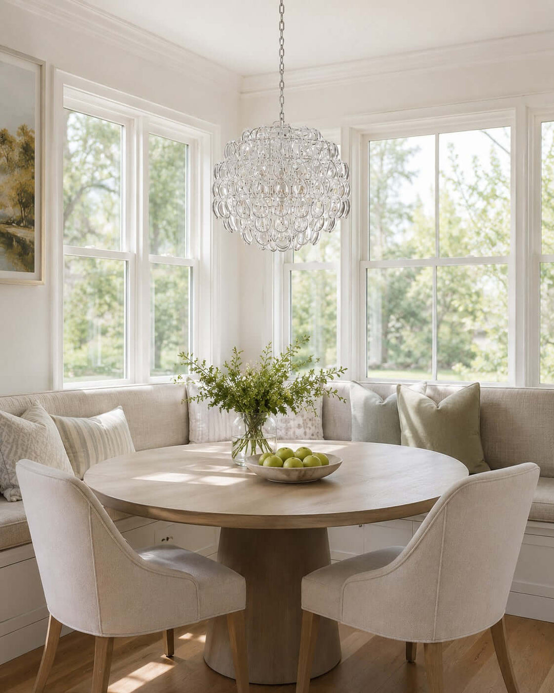 Modern Glam Glass Chandelier for Dining Room and Bedroom Decor
