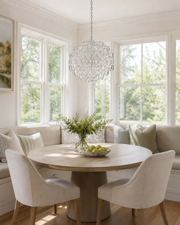 Modern Glam Glass Chandelier for Dining Room and Bedroom Decor
