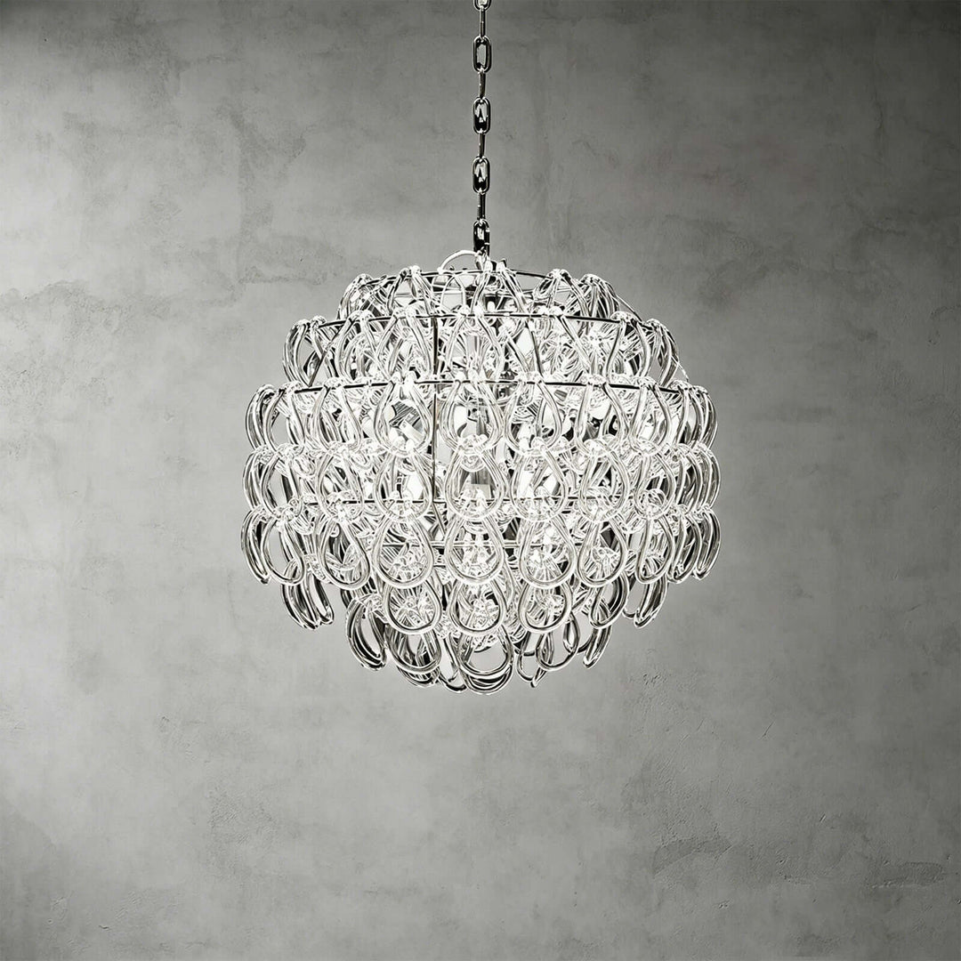 Modern Glam Glass Chandelier for Dining Room and Bedroom Decor