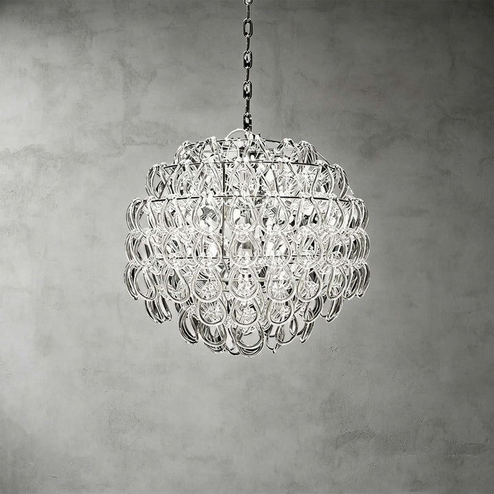 Modern Glam Glass Chandelier for Dining Room and Bedroom Decor