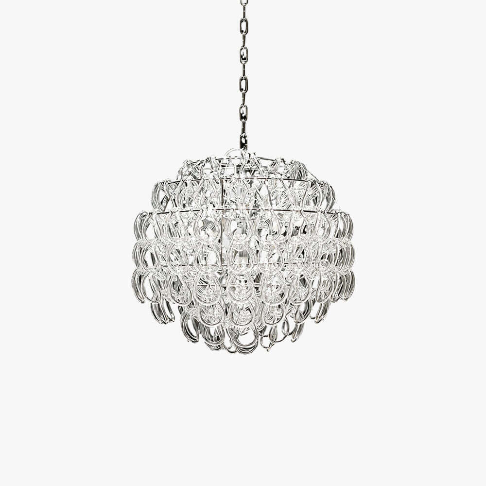 Modern Glam Glass Chandelier for Dining Room and Bedroom Decor