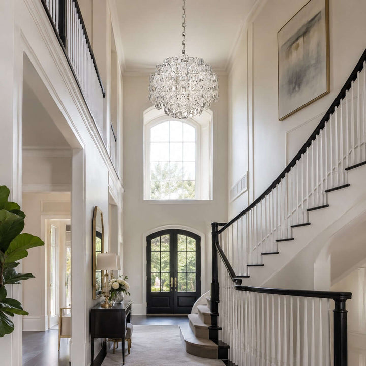 Modern Glam Glass Chandelier for Dining Room and Bedroom Decor