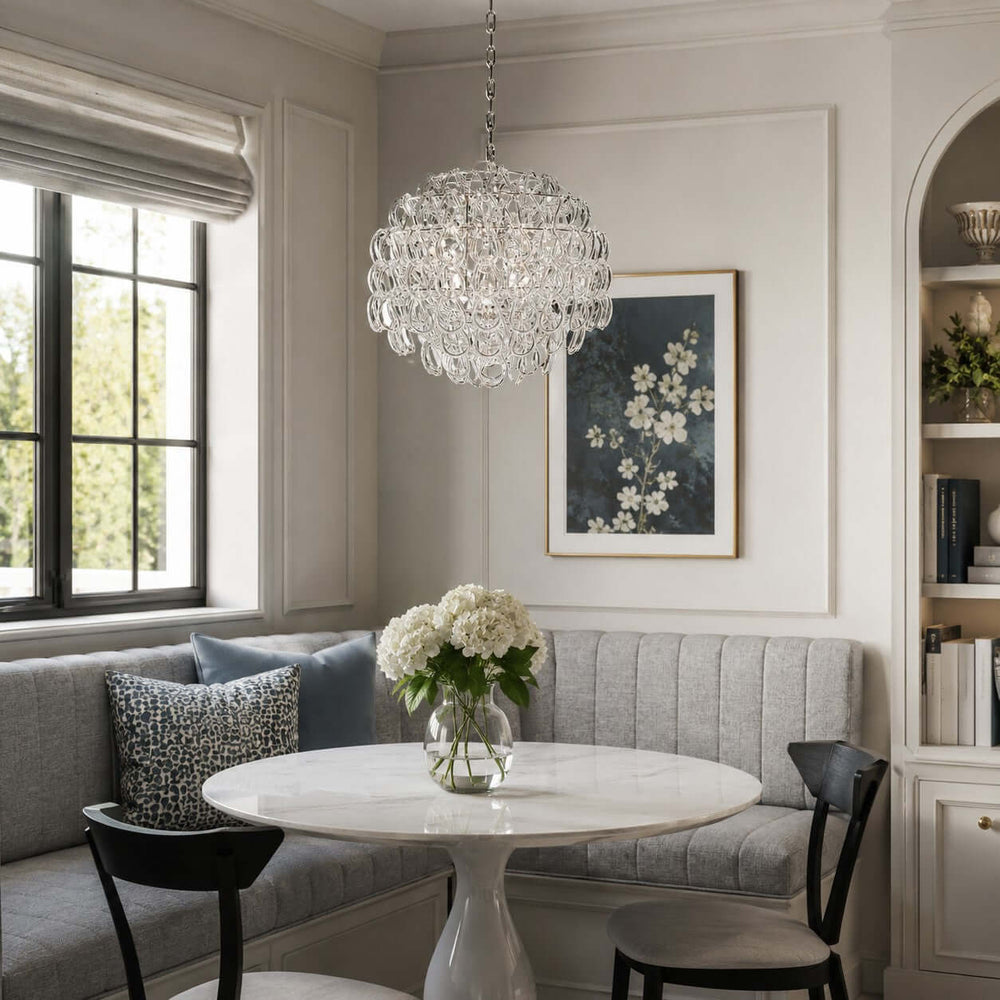 Modern Glam Glass Chandelier for Dining Room and Bedroom Decor
