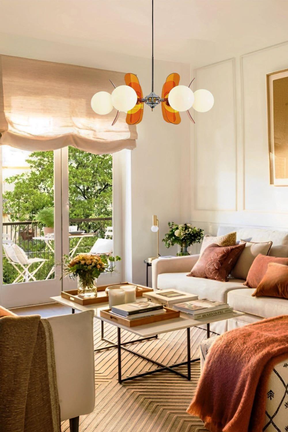 Coloured Petal Chandelier - Glass Light for Modern Homes | Vinlighting | Vinlighting