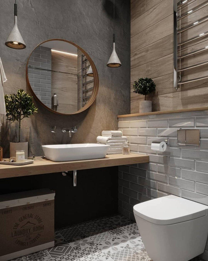 Contemporary Concrete Pendant Light - Mini Hanging Lamp for Bathroom | Vinlighting | Vinlighting