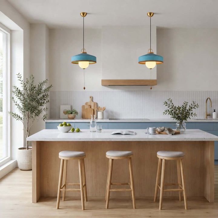 Coralie Pendant Light | Modern Fabric Shade for Dining Rooms