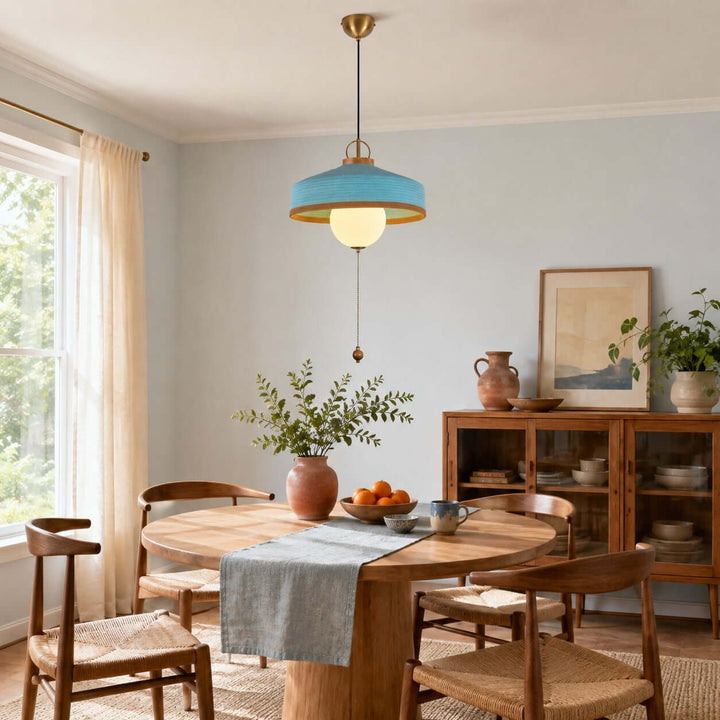 Coralie Pendant Light | Modern Fabric Shade for Dining Rooms