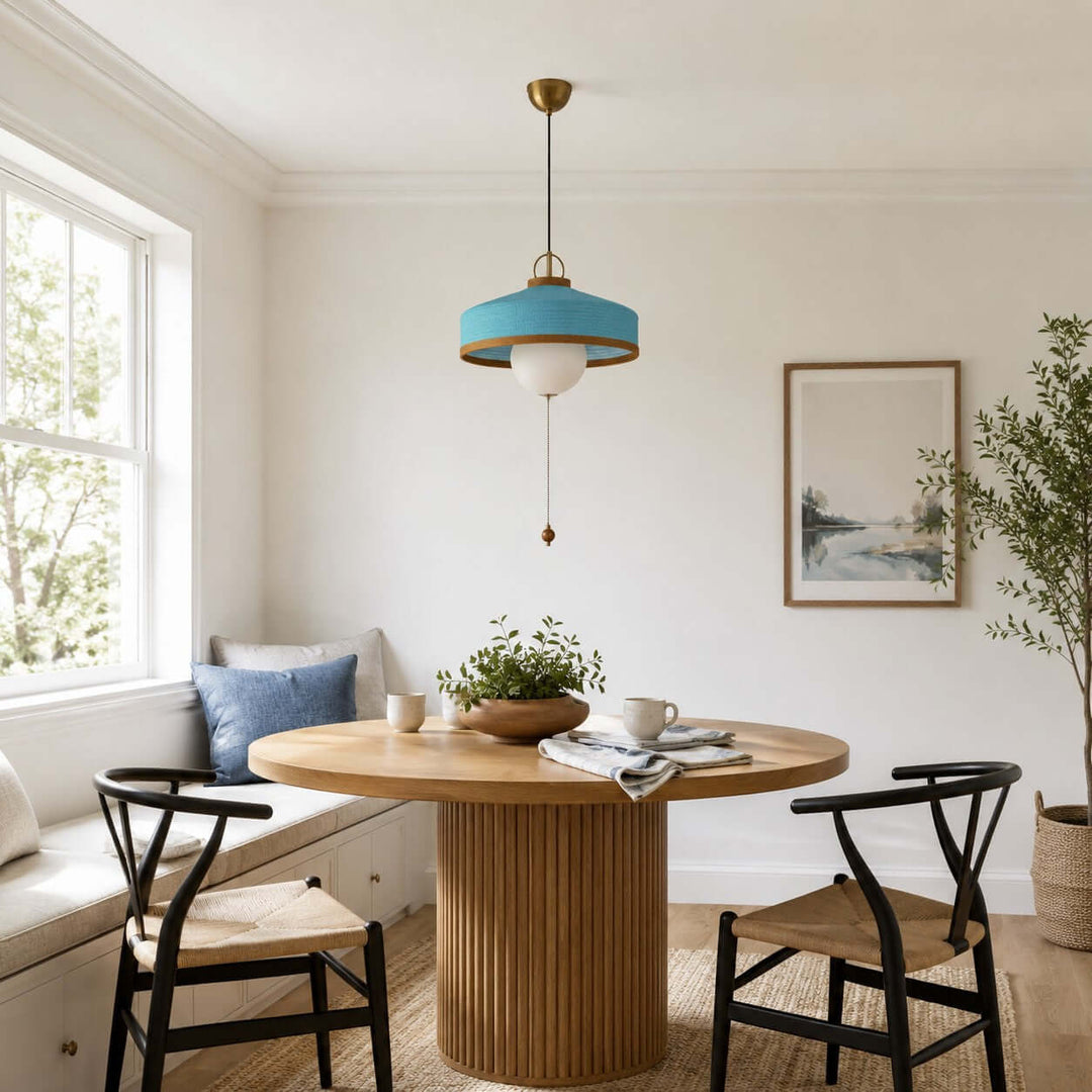 Coralie Pendant Light | Modern Fabric Shade for Dining Rooms
