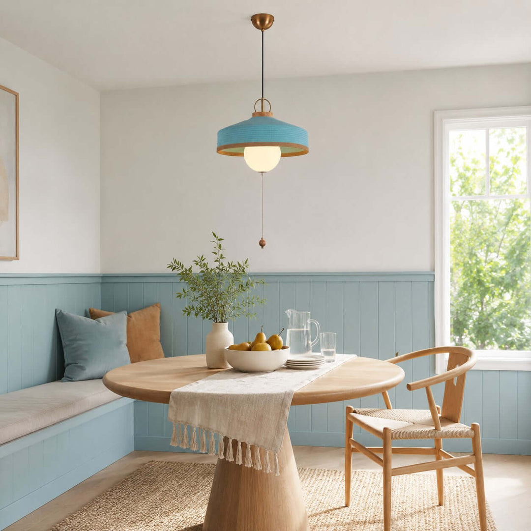 Coralie Pendant Light | Modern Fabric Shade for Dining Rooms