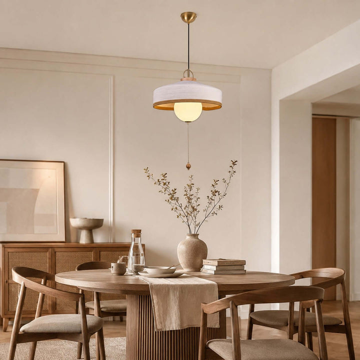 Coralie Pendant Light | Modern Fabric Shade for Dining Rooms