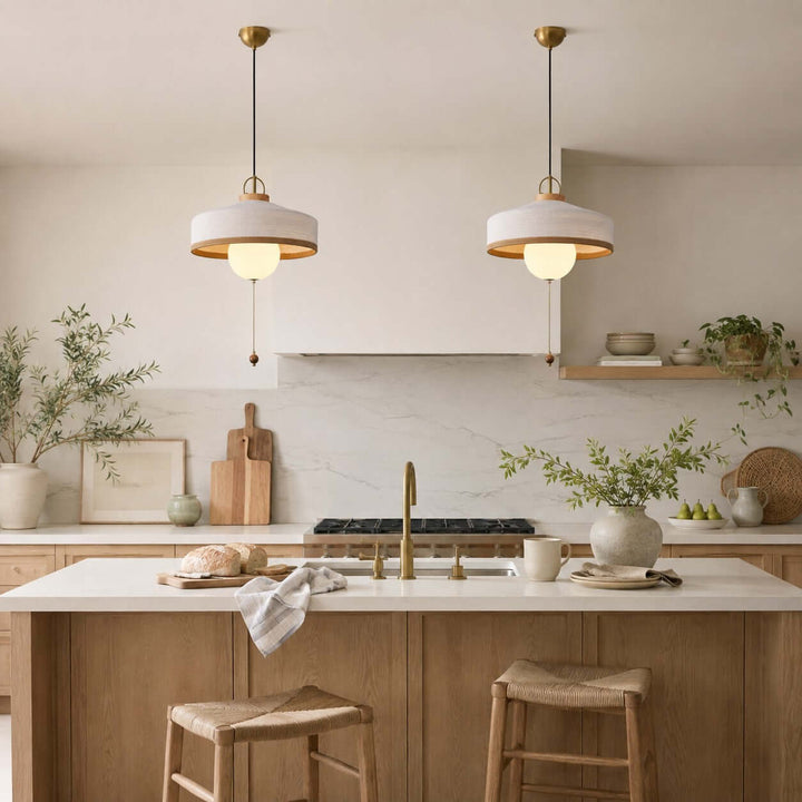 Coralie Pendant Light | Modern Fabric Shade for Dining Rooms
