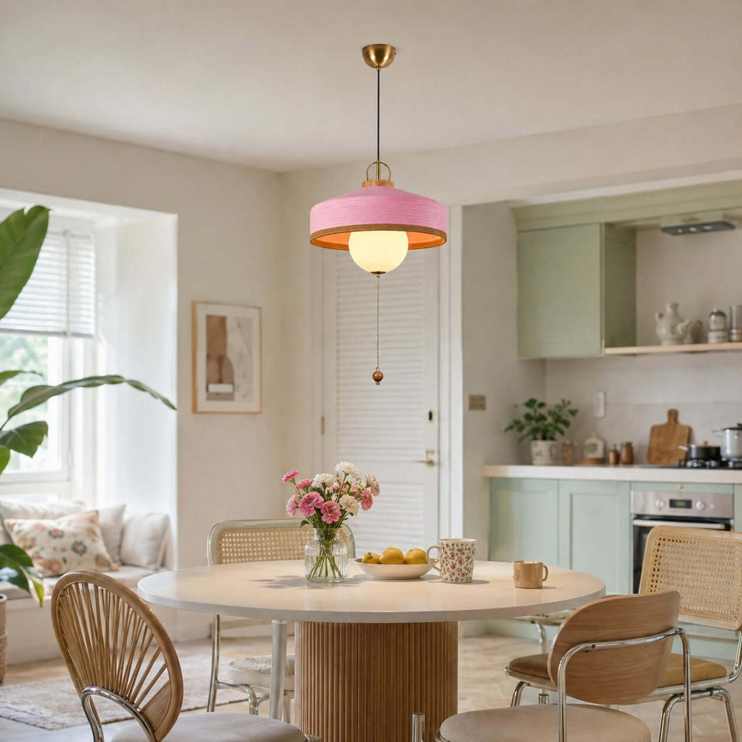Coralie Pendant Light | Modern Fabric Shade for Dining Rooms