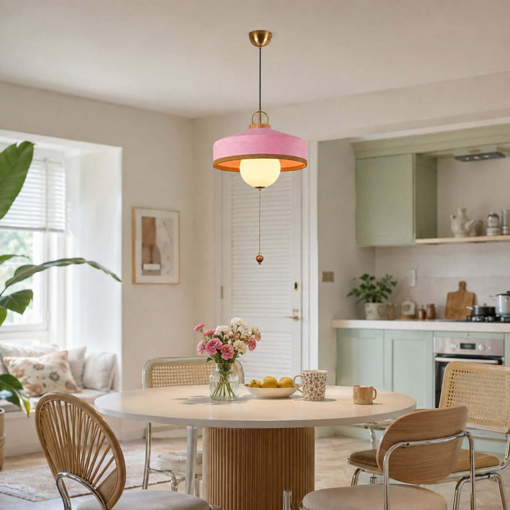 Coralie Pendant Light | Modern Fabric Shade for Dining Rooms