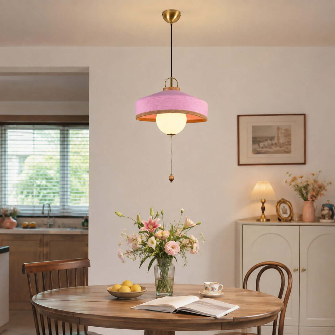Coralie Pendant Light | Modern Fabric Shade for Dining Rooms