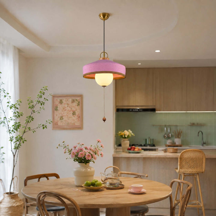 Coralie Pendant Light | Modern Fabric Shade for Dining Rooms