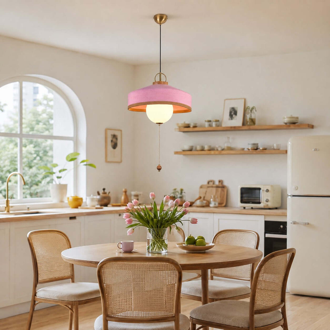Coralie Pendant Light | Modern Fabric Shade for Dining Rooms