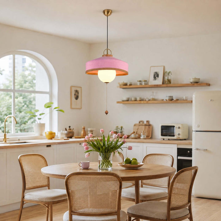 Coralie Pendant Light | Modern Fabric Shade for Dining Rooms