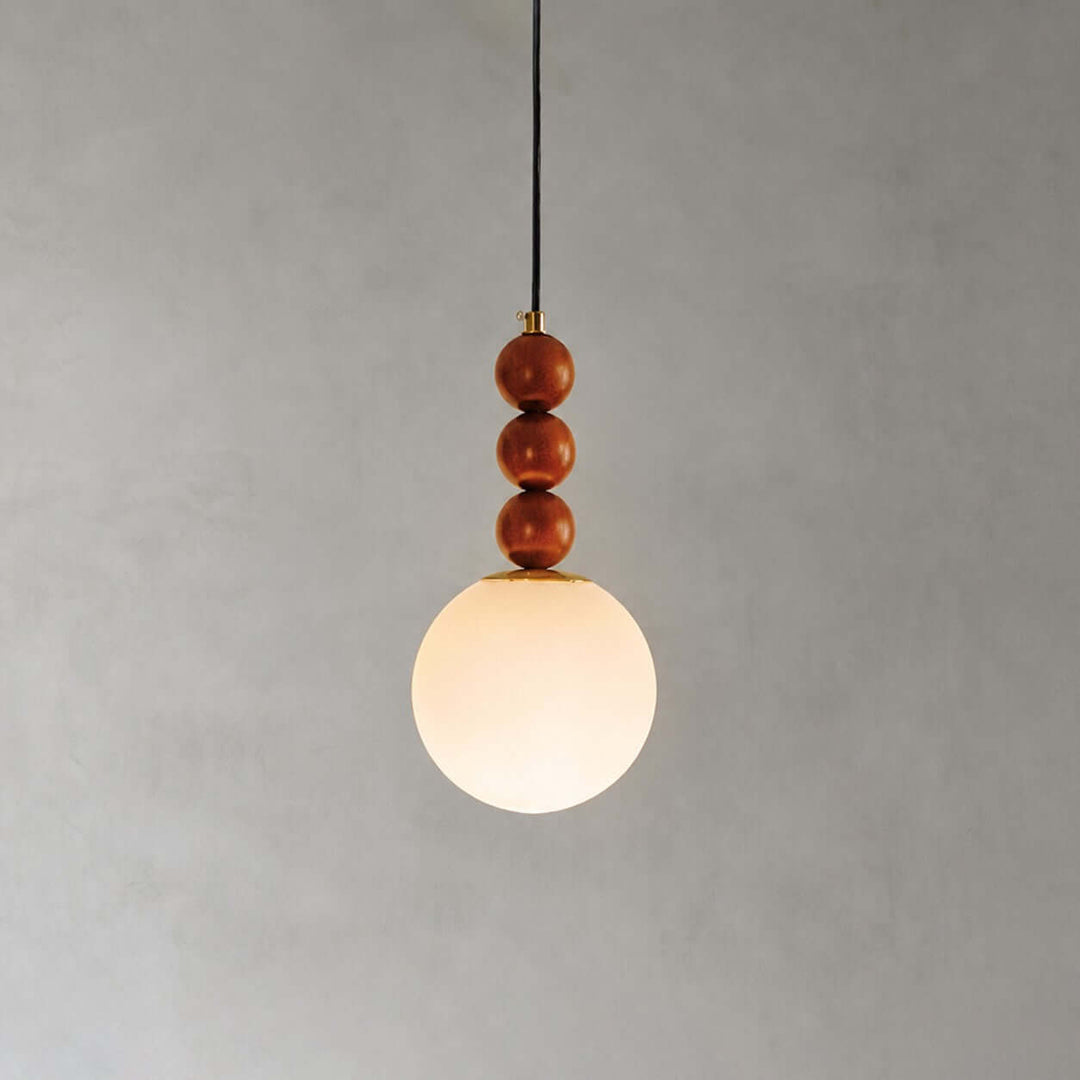 Corinne Modern Wood &amp; Glass Globe Pendant Light for Dining Room