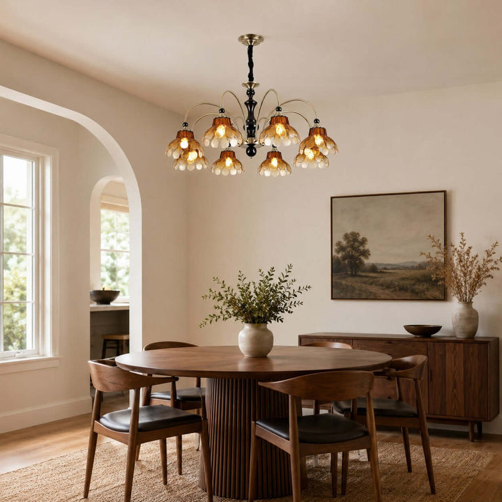 Corvella Chandelier – Vintage Floral Amber Glass Bedroom Chandelier | Vinlighting