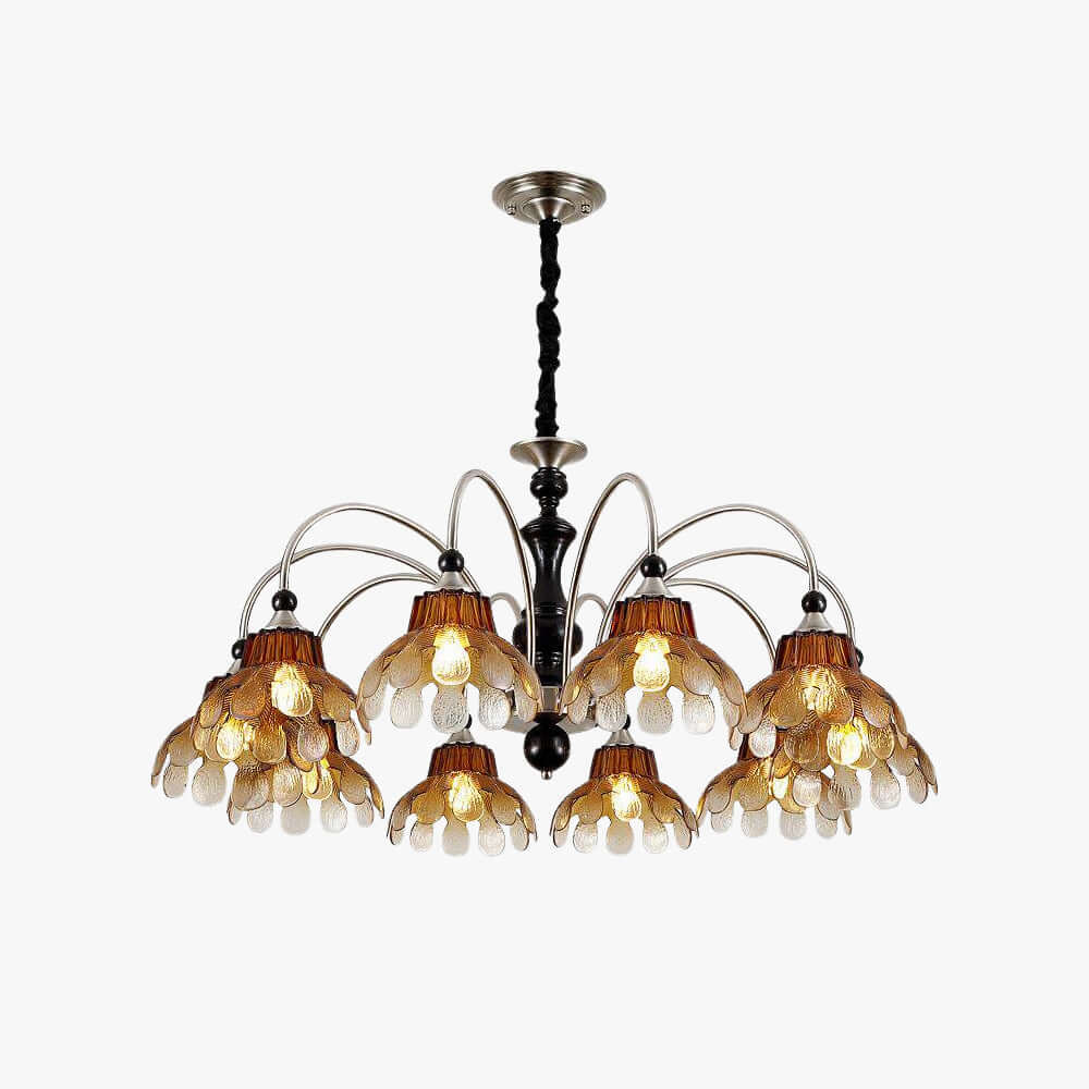 Corvella Chandelier – Vintage Floral Amber Glass Bedroom Chandelier | Vinlighting