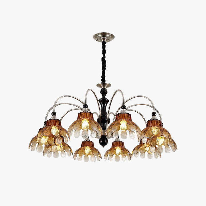 Corvella Chandelier – Vintage Floral Amber Glass Bedroom Chandelier | Vinlighting