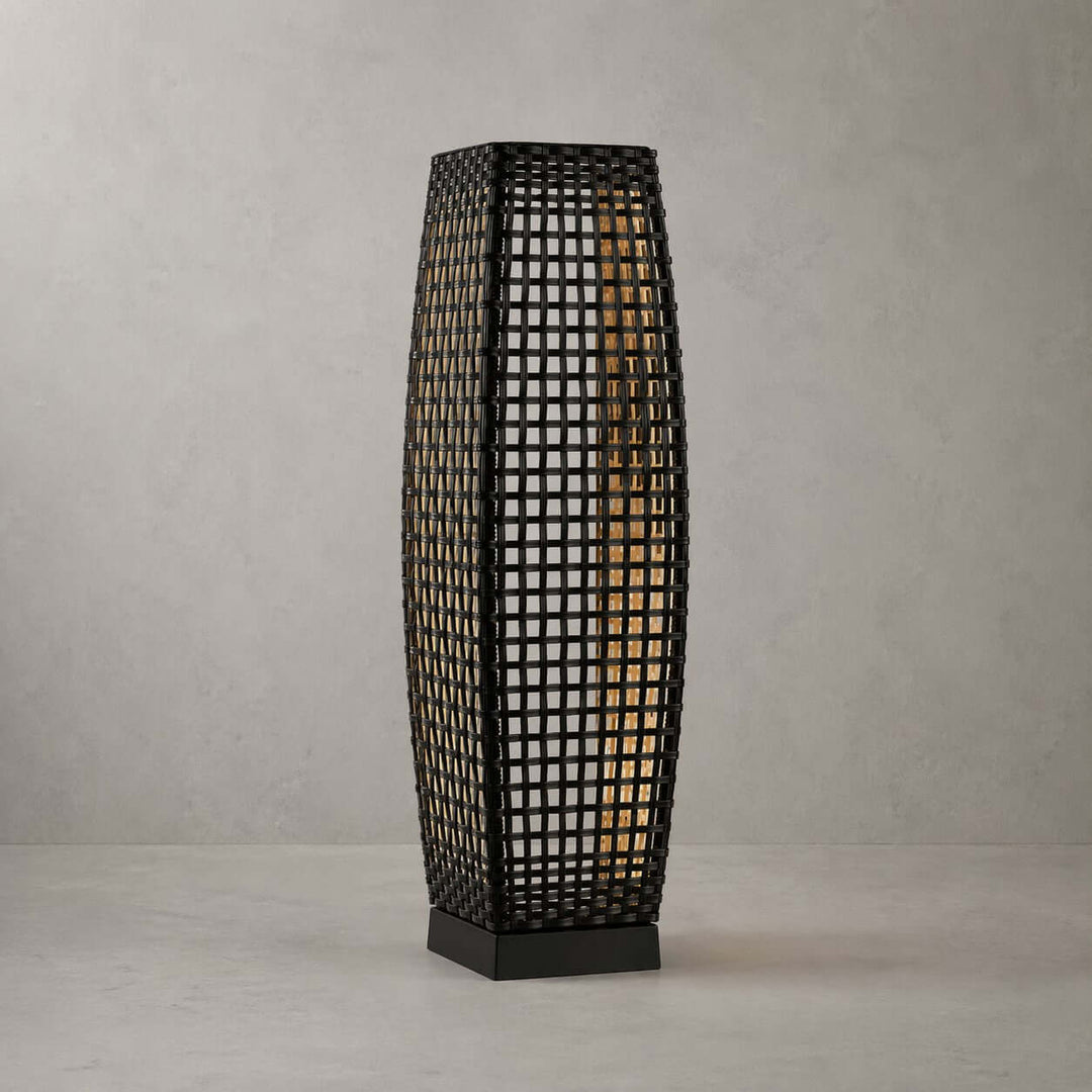 Corvyn Floor Lamp - Modern Rattan Solar Outdoor Lamp