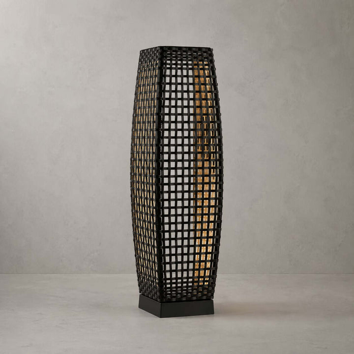 Corvyn Floor Lamp - Modern Rattan Solar Outdoor Lamp