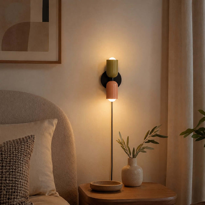 Couleur Double-Head Plug In Wall Lamp