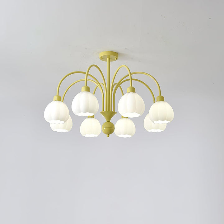 Cream Style Pumpkin Chandelier – Elegant Glass & Metal Lighting | Vinlighting | Vinlighting