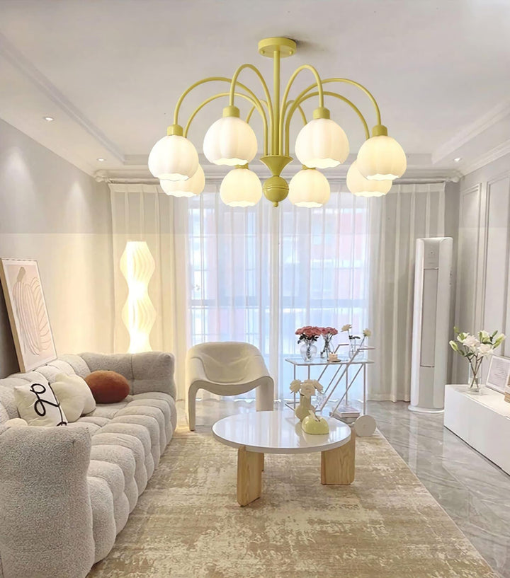 Cream Style Pumpkin Chandelier – Elegant Glass & Metal Lighting | Vinlighting | Vinlighting