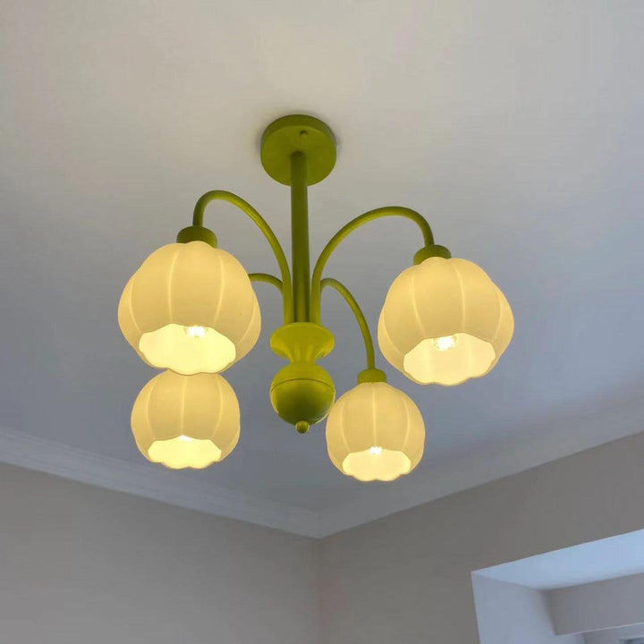 Cream Style Pumpkin Chandelier – Elegant Glass & Metal Lighting | Vinlighting | Vinlighting