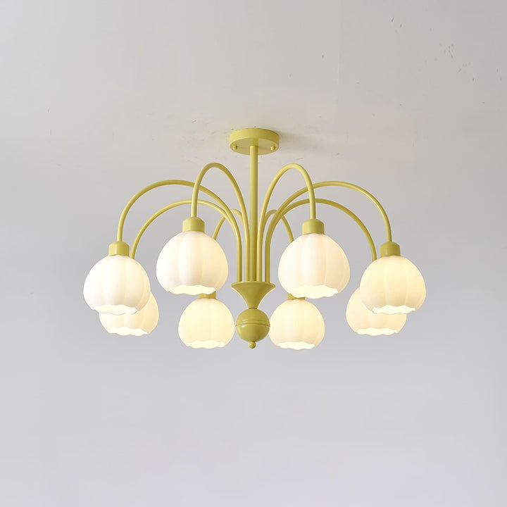 Cream Style Pumpkin Chandelier – Elegant Glass & Metal Lighting | Vinlighting | Vinlighting