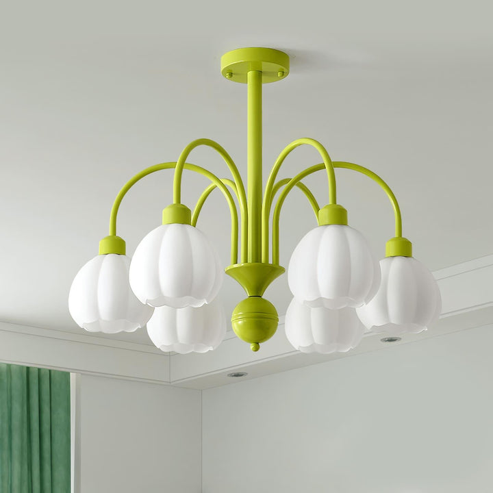 Cream Style Pumpkin Chandelier – Elegant Glass & Metal Lighting | Vinlighting | Vinlighting