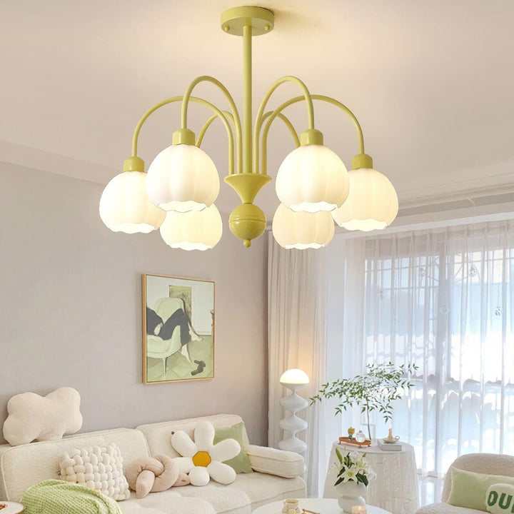 Cream Style Pumpkin Chandelier – Elegant Glass & Metal Lighting | Vinlighting | Vinlighting