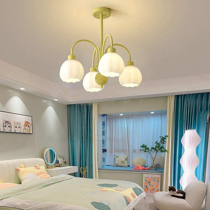 Cream Style Pumpkin Chandelier – Elegant Glass & Metal Lighting | Vinlighting | Vinlighting