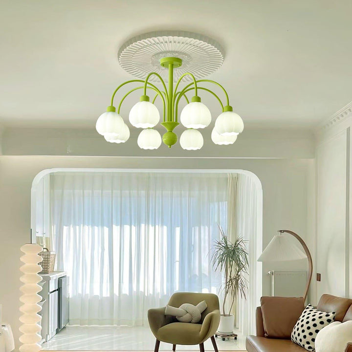 Cream Style Pumpkin Chandelier – Elegant Glass & Metal Lighting | Vinlighting | Vinlighting