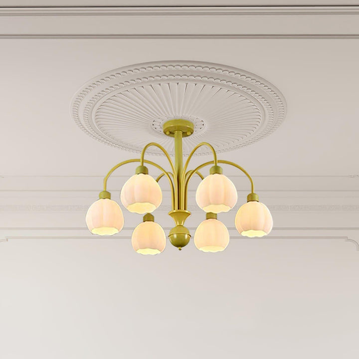 Cream Style Pumpkin Chandelier – Elegant Glass & Metal Lighting | Vinlighting | Vinlighting