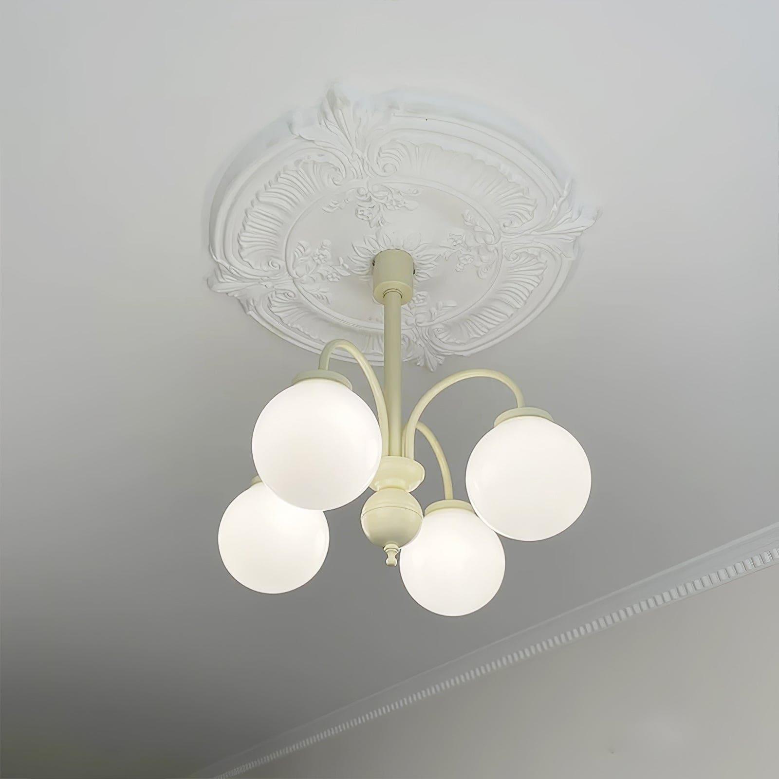 Glass Sphere Cream Chandelier - Vinlighting