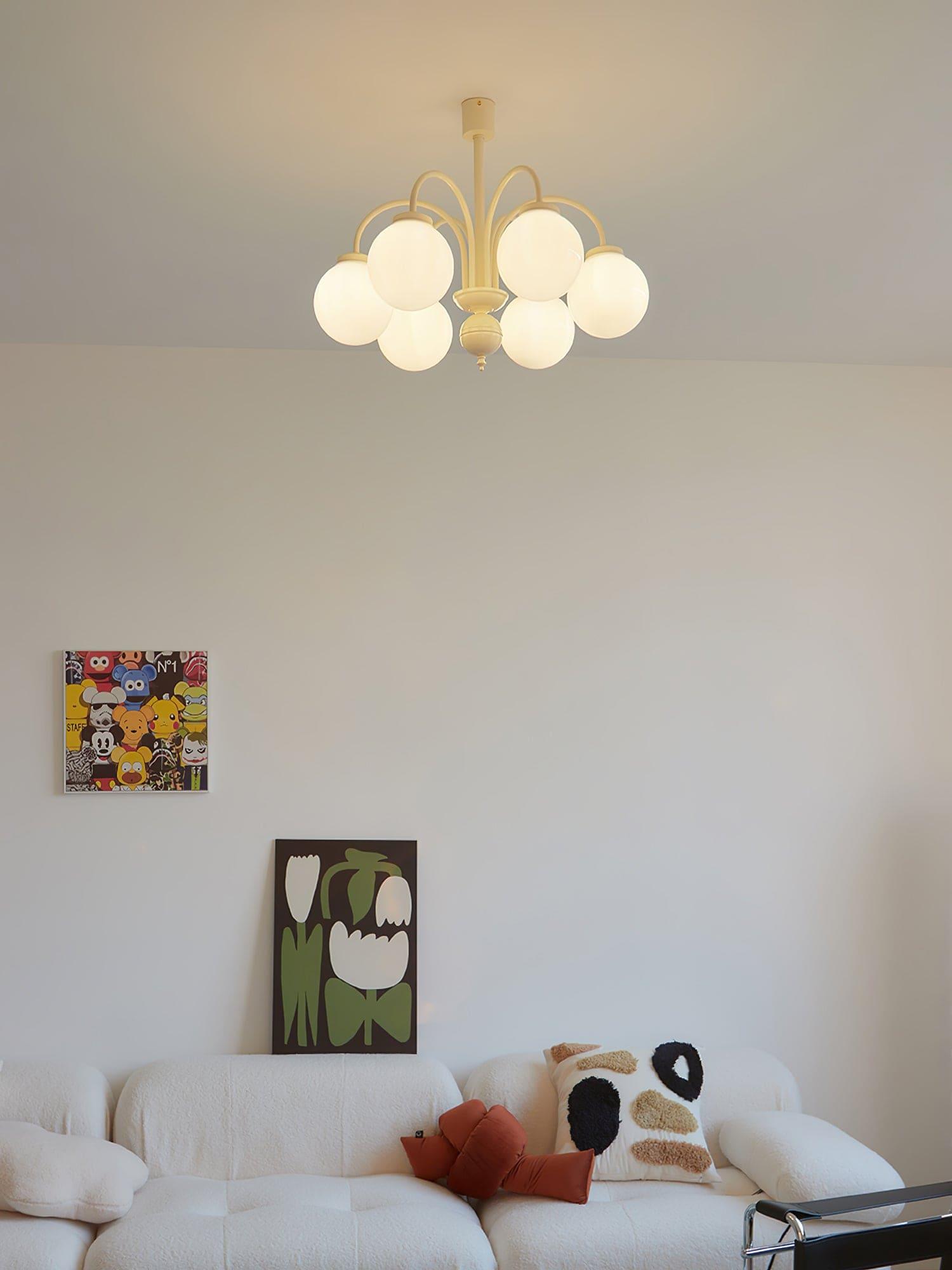 Glass Sphere Cream Chandelier - Vinlighting