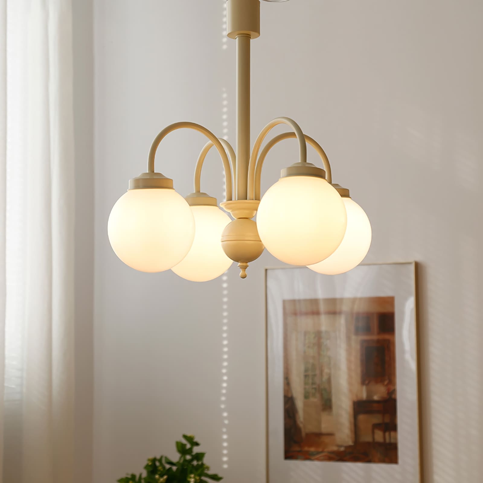 Glass Sphere Cream Chandelier - Vinlighting